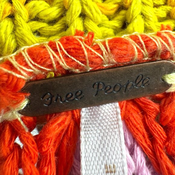 Free People Vest Women’s Size small Rainbow Stripe Summer Daze knit V neck vest - Picture 9 of 13